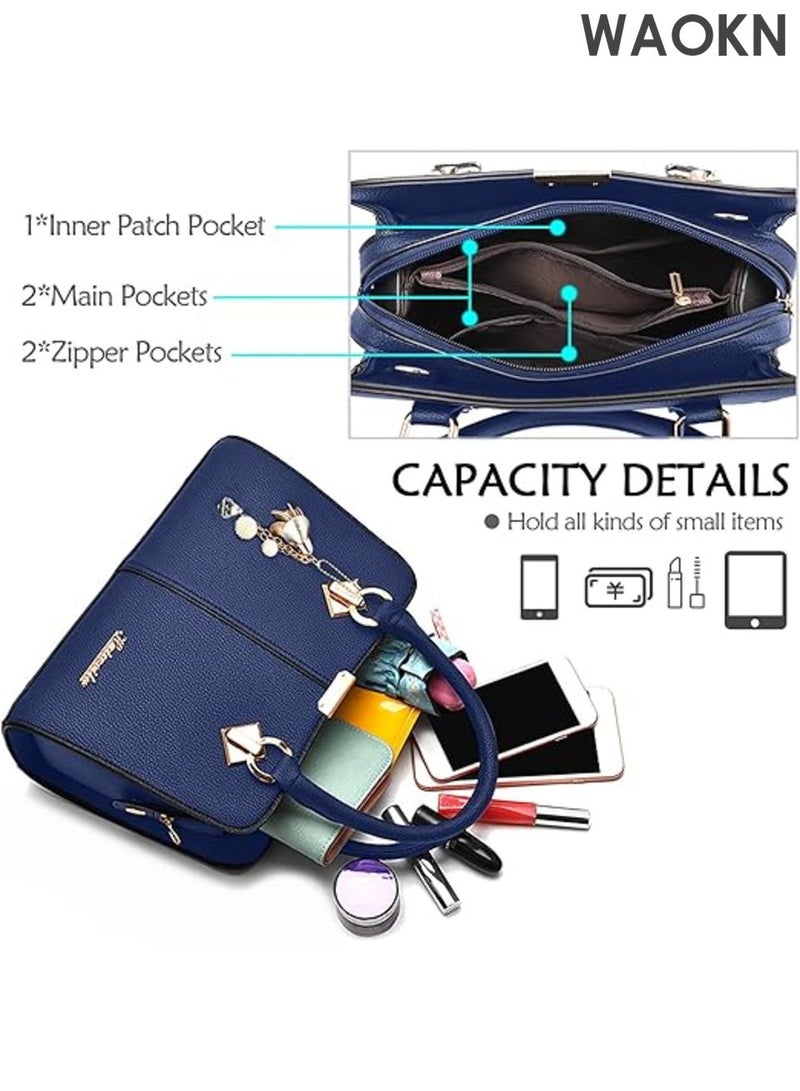 Elegant Women's Handbag Shoulder Bags , Backpacks Travel Bag , Shopper Satchel Messenger Messenger Bag , Pouch Waterproof PU Leather , Fashionable and versatile , large capacity handbag , unisex , blue . - Image 3